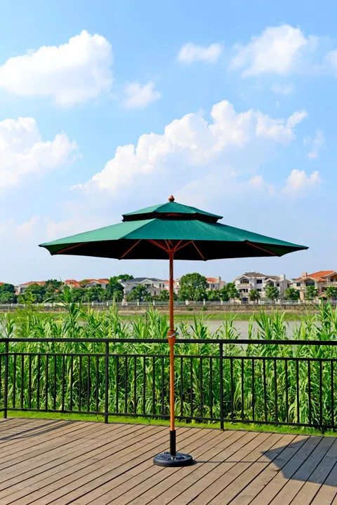 Patio Polyester Umbrella Cafe Garden Umbrella Hand Cranked Sunshade Parasol