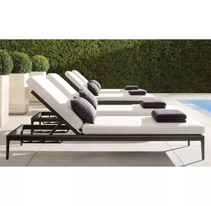 outdoor garden hotel waterproof and rust proof aluminum alloy lounge chair balcony Beach Outdoor bed