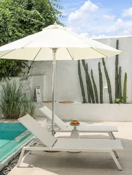New Design Mesh Fabric Aluminum Outdoor Garden Furniture Hotel Beach Foldable Sun Lounger