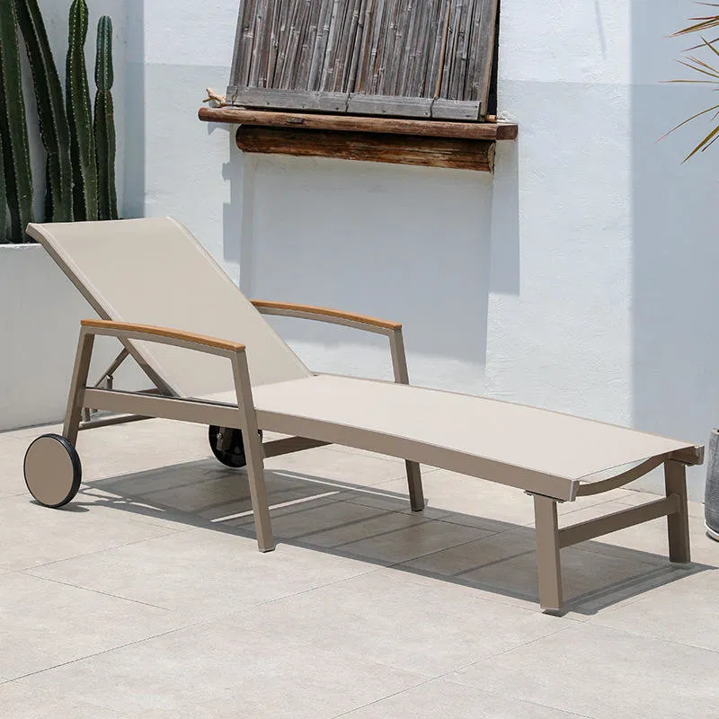 Garden Sun Bed Loungers Outdoor Recliner Balcony Villa Courtyard Garden Leisure Beach Pool Teslin Mesh Cloth Recliner
